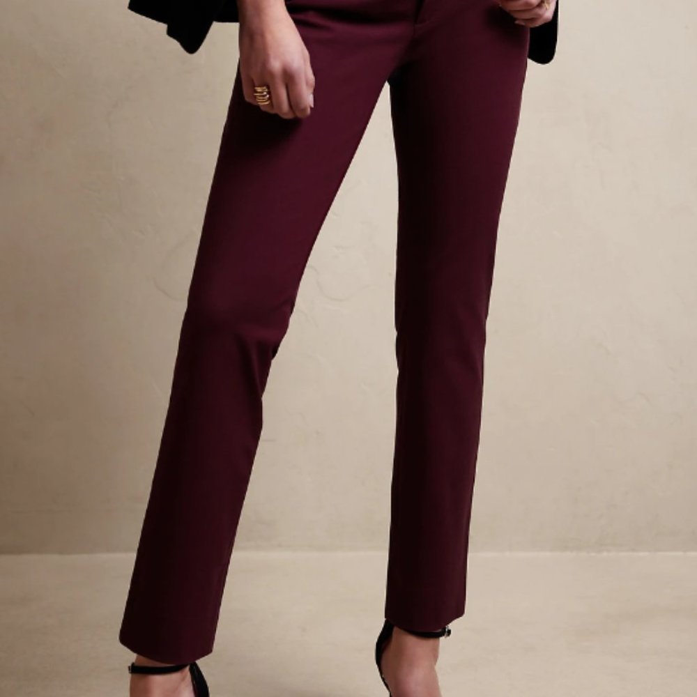 Banana Republic Sloan Slim Pant, Dk Cherry, 4Petite - NWT